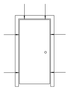 Figure. 8: Clearances should be 1/8” at head and jambs with a tolerance of +1/16” or -1/32” for the opening size.